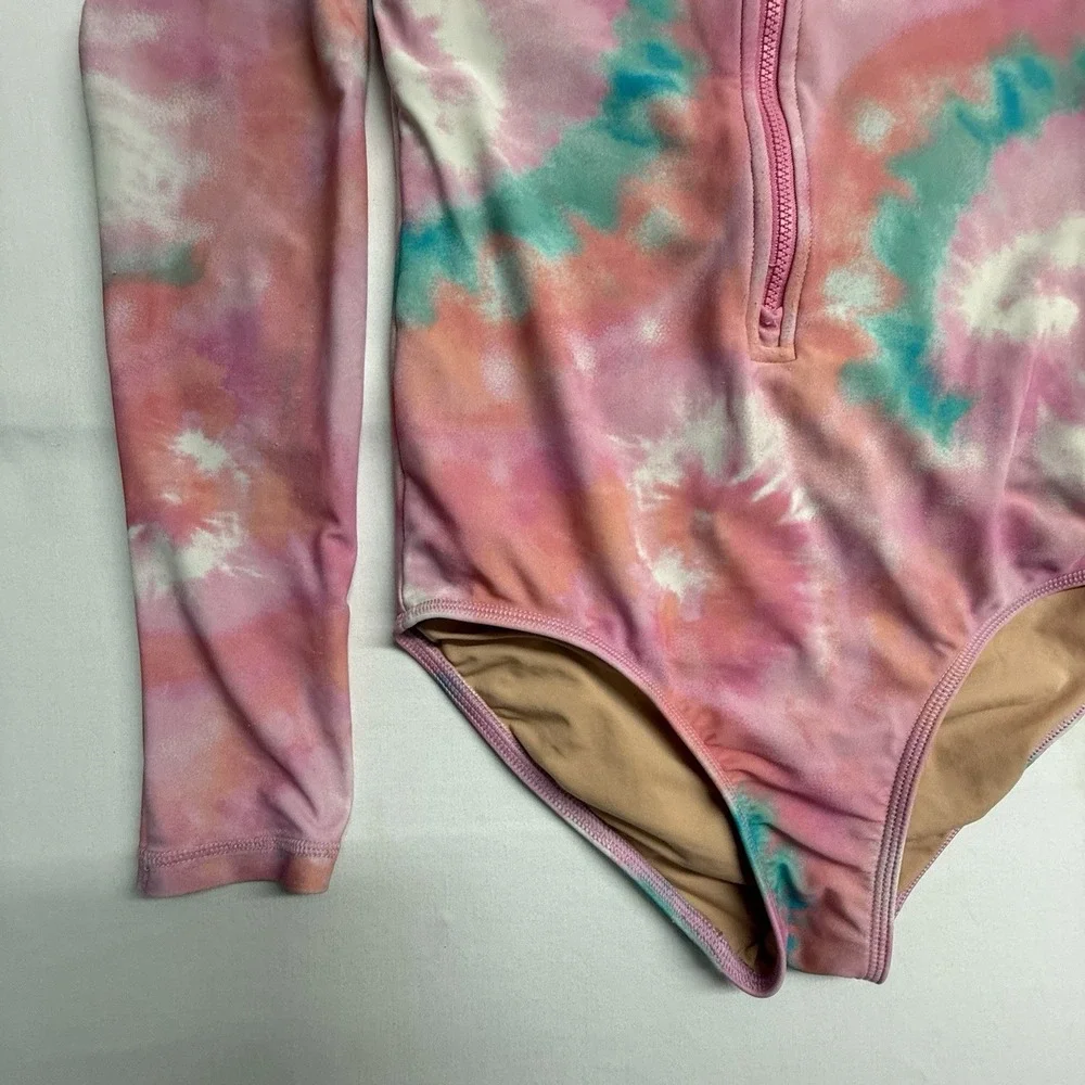 Crewcuts‎ Rash Guard One Piece Girls 10 Tie Dye UPF 50 Swim Surf Suit